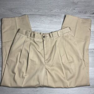 Mens Dockers Khaki Pleated Cotton Twill‎ Pants sz 40x32